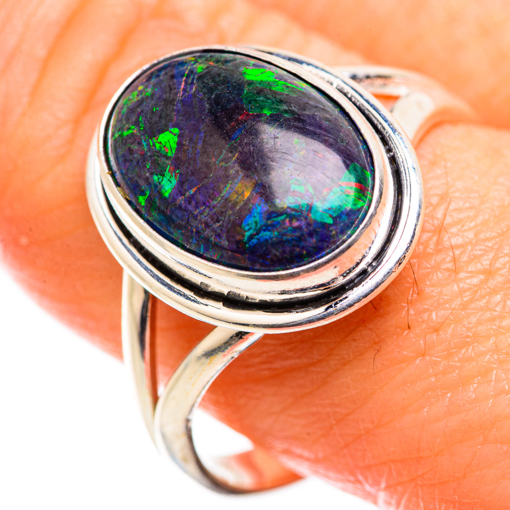 Black Opal Rings handcrafted by Ana Silver Co - RING129407