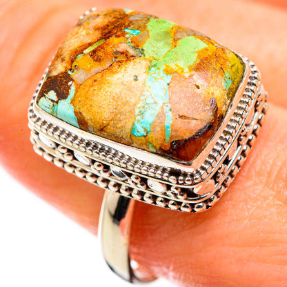 Blue Copper Composite Turquoise Rings handcrafted by Ana Silver Co - RING129422