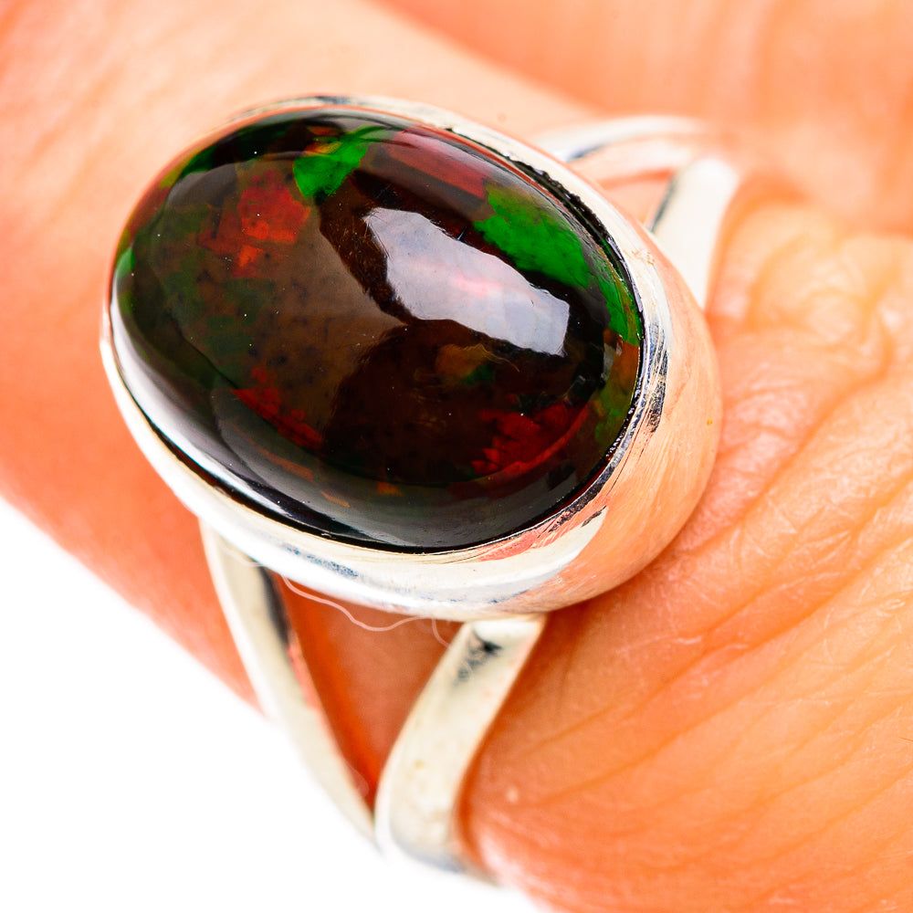 Black Opal Rings handcrafted by Ana Silver Co - RING129429