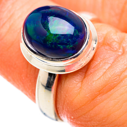 Black Opal Rings handcrafted by Ana Silver Co - RING129430