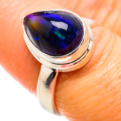 Black Opal Rings handcrafted by Ana Silver Co - RING129445