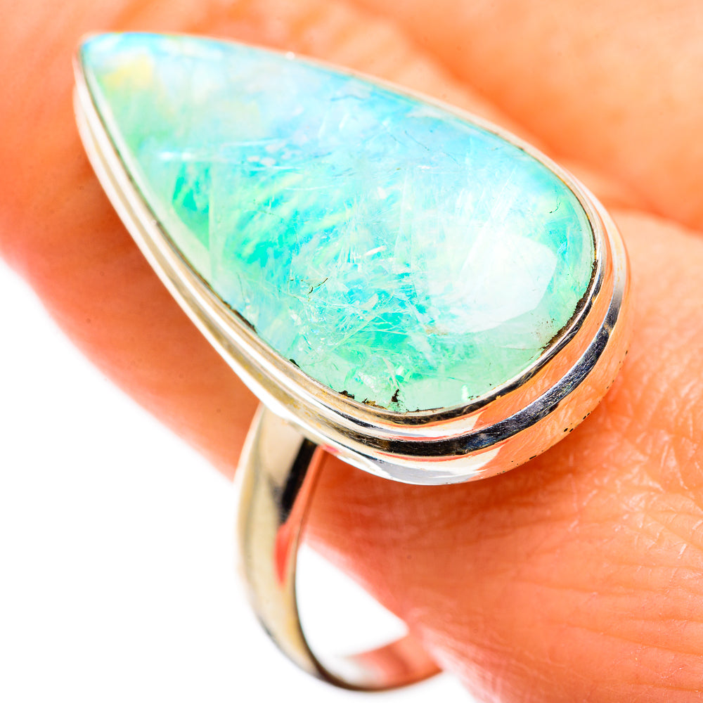 Green Moonstone Rings handcrafted by Ana Silver Co - RING129450