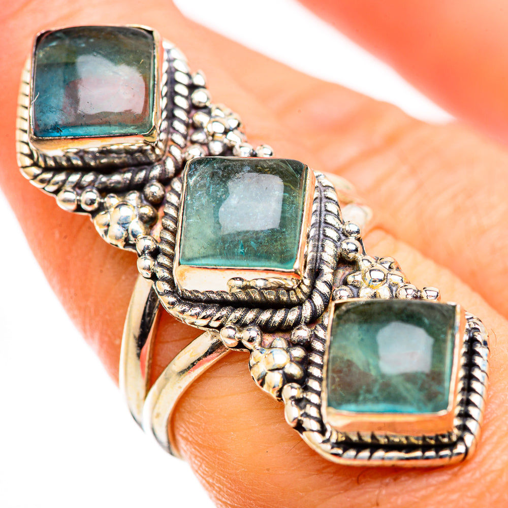 Blue Fluorite Rings handcrafted by Ana Silver Co - RING129452