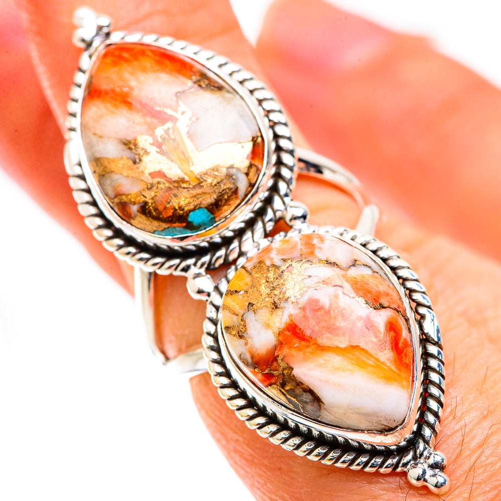 Blue Copper Composite Turquoise Rings handcrafted by Ana Silver Co - RING129457
