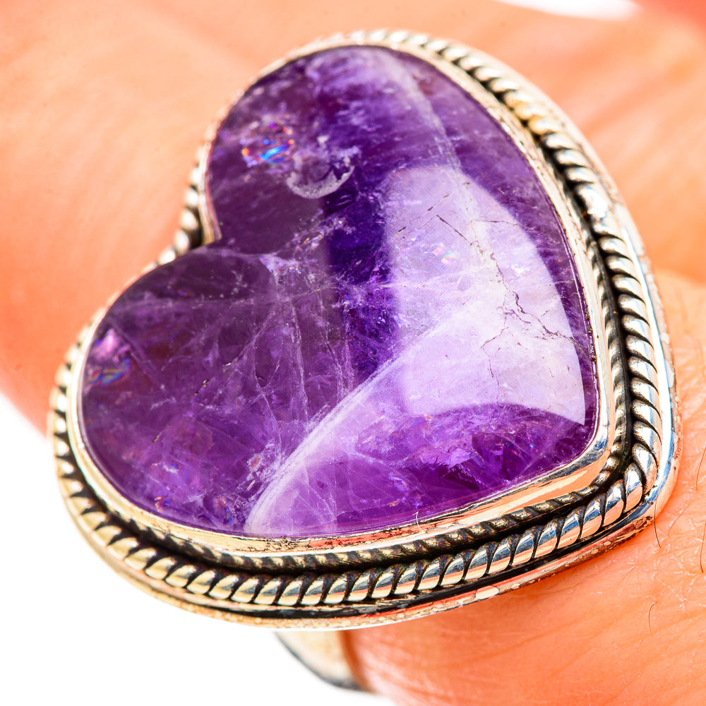 Chevron Amethyst Rings handcrafted by Ana Silver Co - RING129463