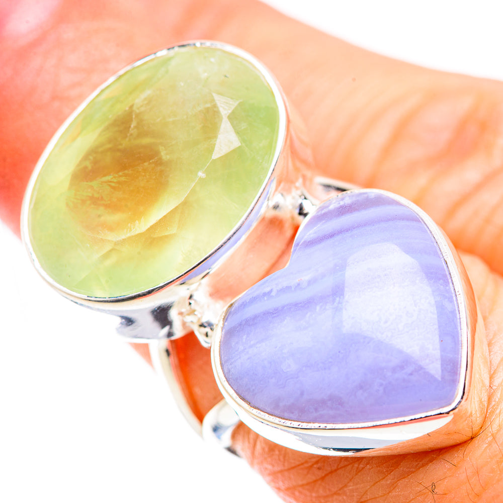 Blue Lace Agate Rings handcrafted by Ana Silver Co - RING129476