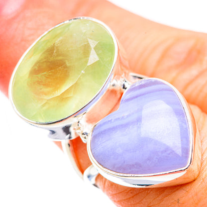 Blue Lace Agate Rings handcrafted by Ana Silver Co - RING129476