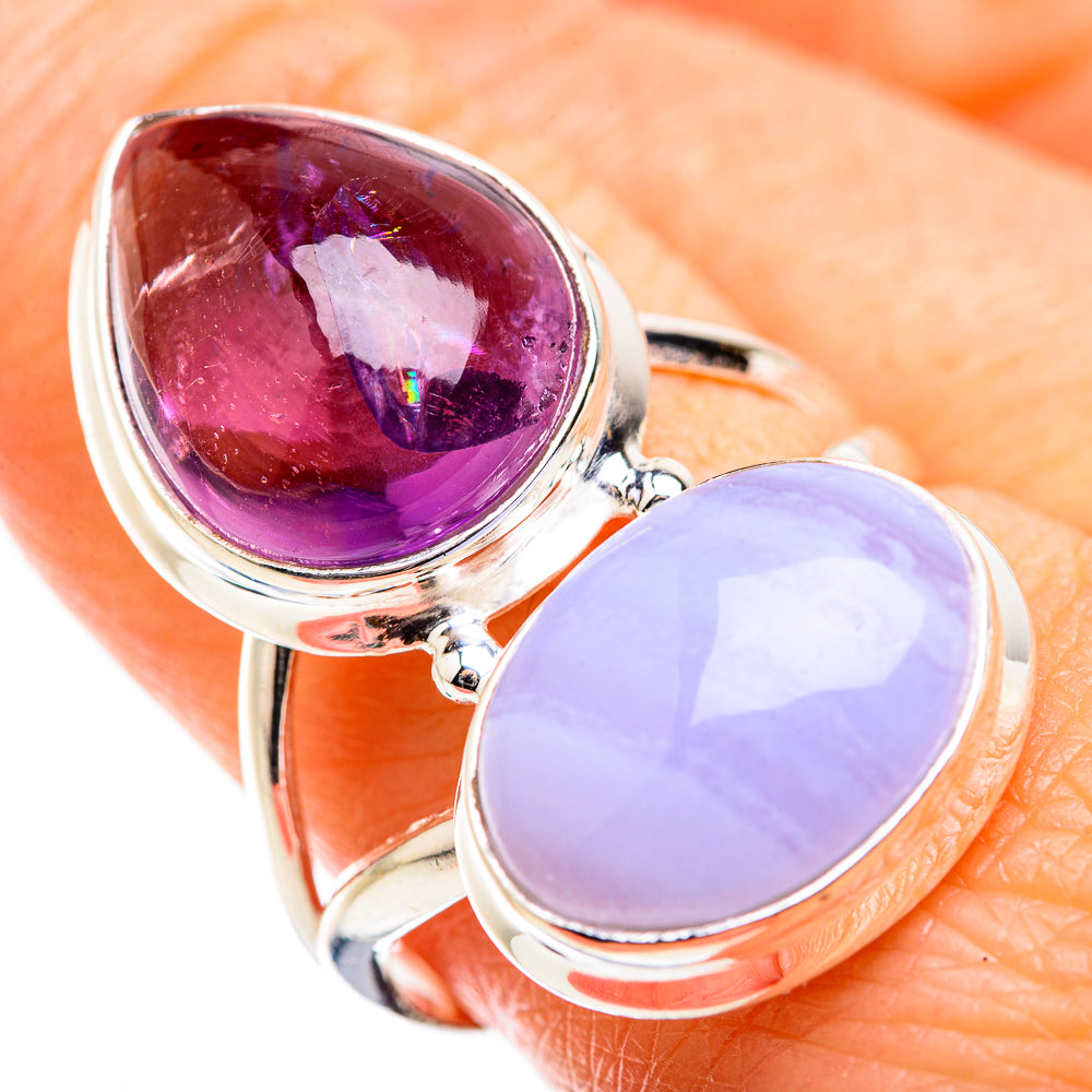Blue Lace Agate Rings handcrafted by Ana Silver Co - RING129482