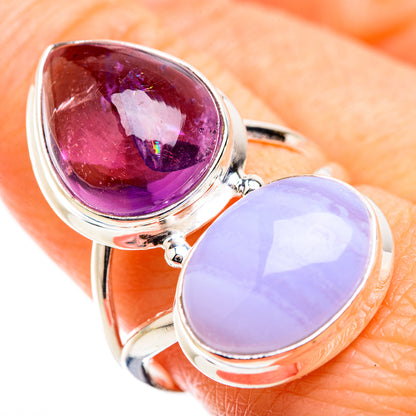 Blue Lace Agate Rings handcrafted by Ana Silver Co - RING129482