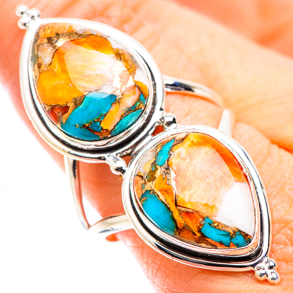 Spiny Oyster Turquoise Rings handcrafted by Ana Silver Co - RING129487