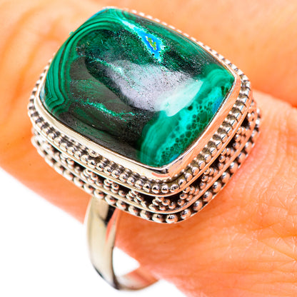 Malachite In Chrysocolla Rings handcrafted by Ana Silver Co - RING129514