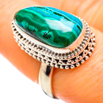 Malachite In Chrysocolla Rings handcrafted by Ana Silver Co - RING129526