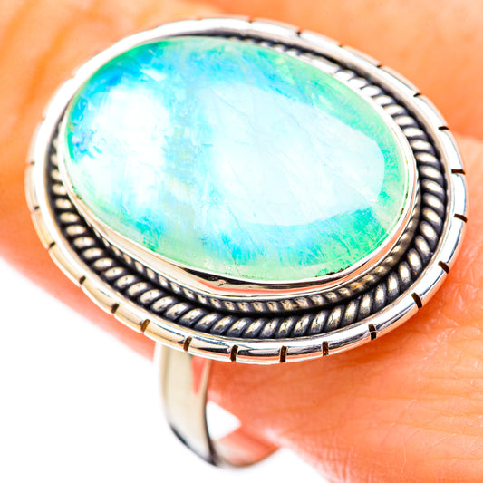 Green Moonstone Rings handcrafted by Ana Silver Co - RING129541
