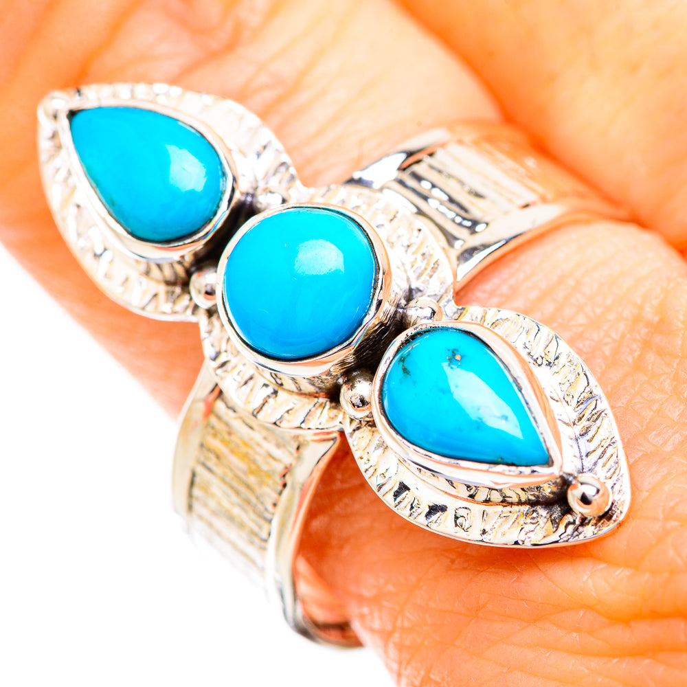 Sleeping Beauty Turquoise Rings handcrafted by Ana Silver Co - RING129562