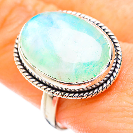 Green Moonstone Rings handcrafted by Ana Silver Co - RING129564