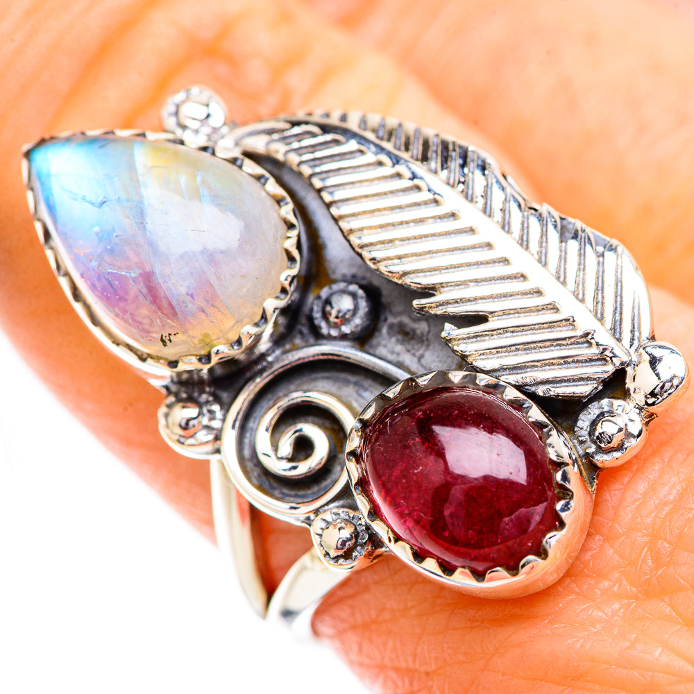 Rainbow Moonstone Rings handcrafted by Ana Silver Co - RING129569
