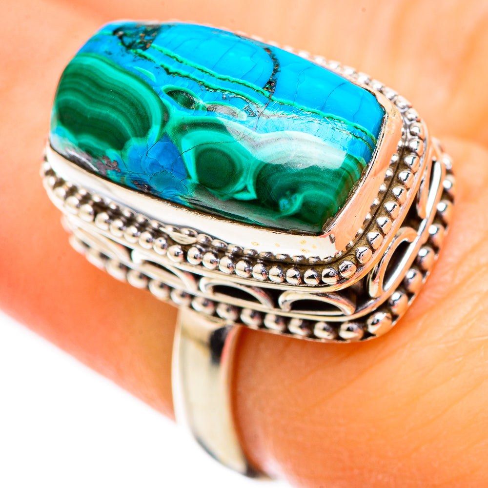 Malachite In Chrysocolla Rings handcrafted by Ana Silver Co - RING129574