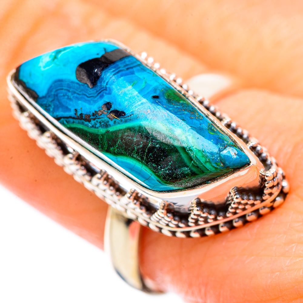 Malachite In Chrysocolla Rings handcrafted by Ana Silver Co - RING129578