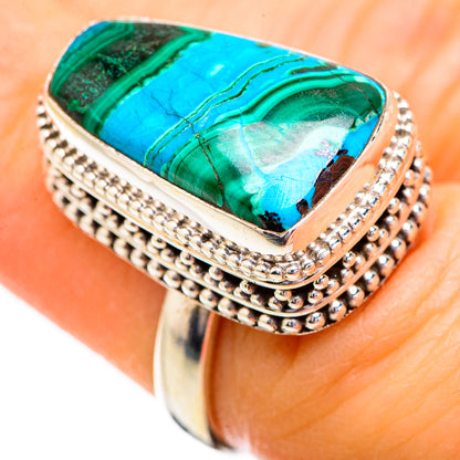 Malachite In Chrysocolla Rings handcrafted by Ana Silver Co - RING129581