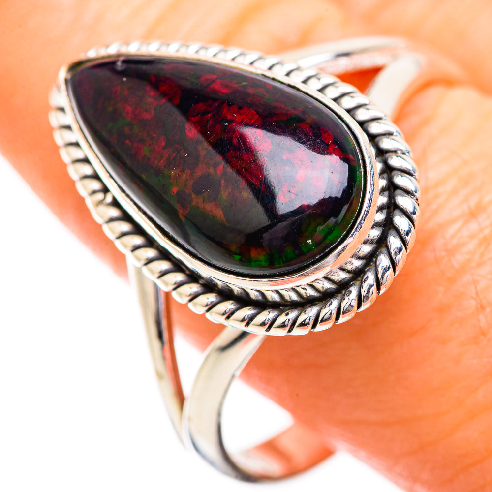 Black Opal Rings handcrafted by Ana Silver Co - RING129582