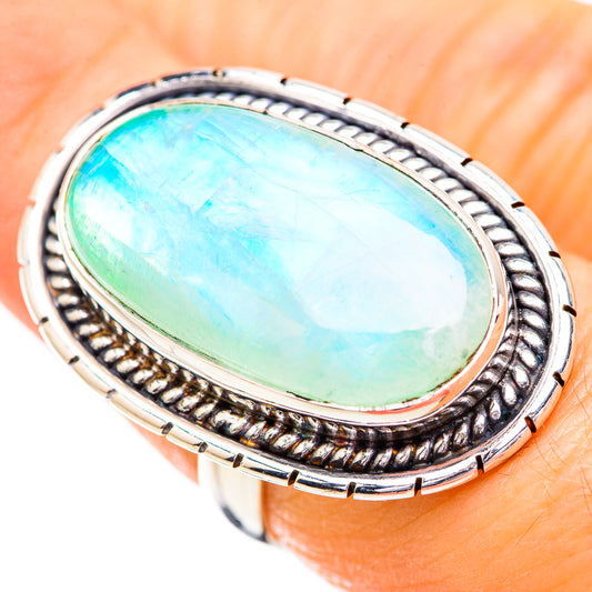 Green Moonstone Rings handcrafted by Ana Silver Co - RING129589
