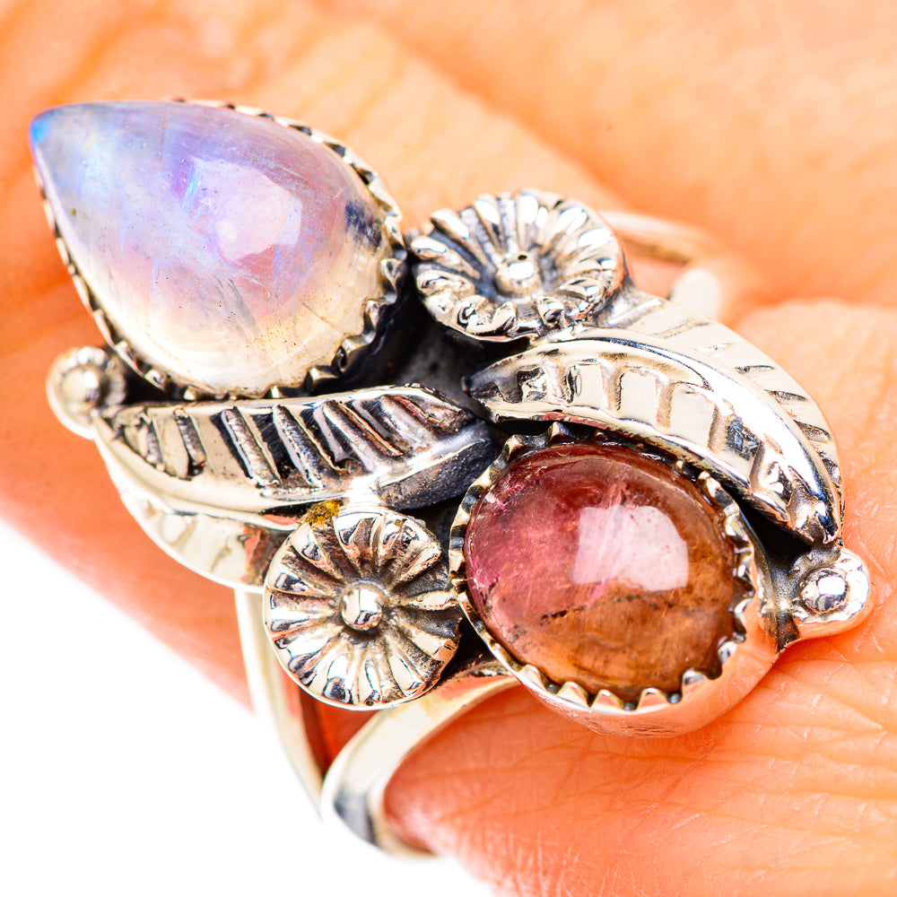 Rainbow Moonstone Rings handcrafted by Ana Silver Co - RING129594