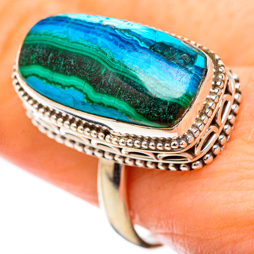 Malachite In Chrysocolla Rings handcrafted by Ana Silver Co - RING129598