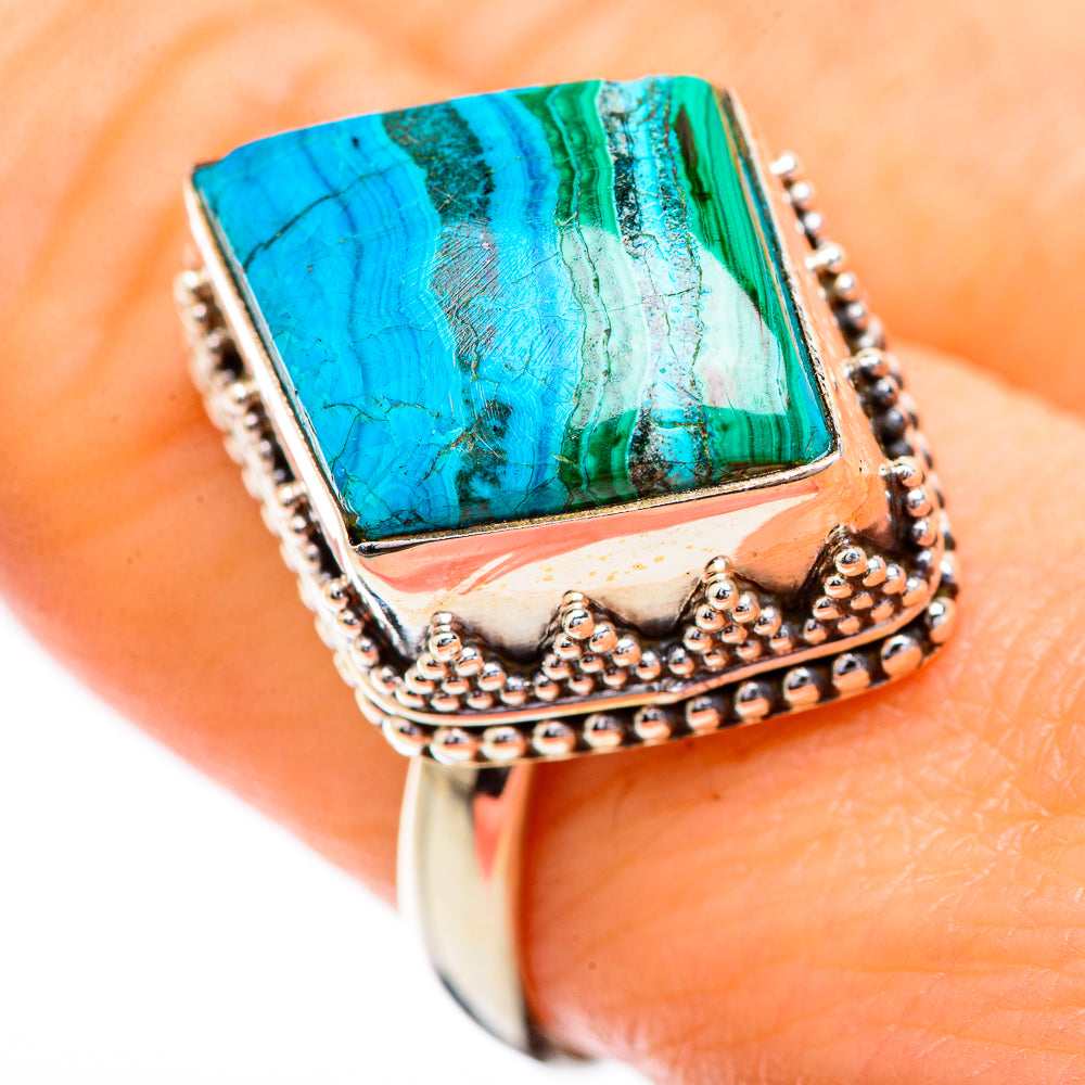 Malachite In Chrysocolla Rings handcrafted by Ana Silver Co - RING129600