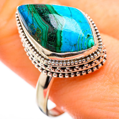 Malachite In Chrysocolla Rings handcrafted by Ana Silver Co - RING129621