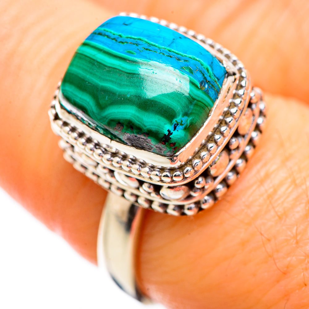 Malachite In Chrysocolla Rings handcrafted by Ana Silver Co - RING129623