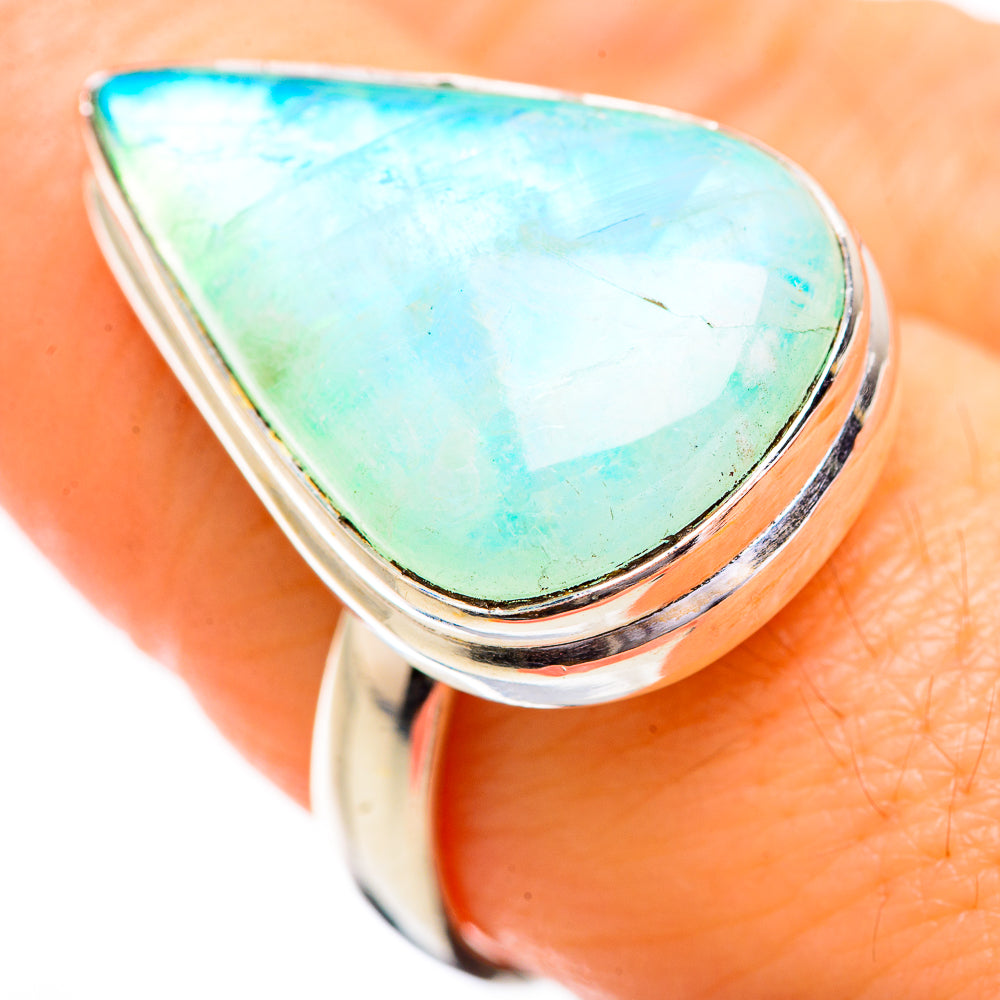 Green Moonstone Rings handcrafted by Ana Silver Co - RING129632