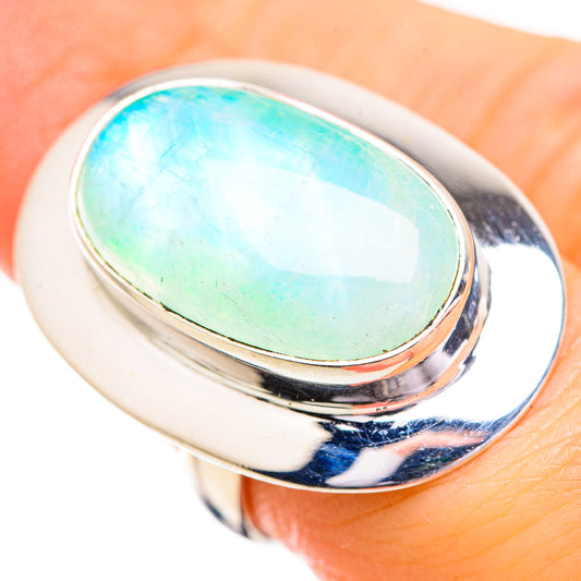 Green Moonstone Rings handcrafted by Ana Silver Co - RING129635