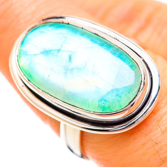 Green Moonstone Rings handcrafted by Ana Silver Co - RING129637