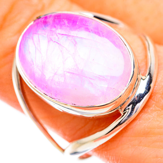 Pink Moonstone Rings handcrafted by Ana Silver Co - RING129643