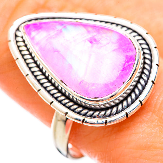 Pink Moonstone Rings handcrafted by Ana Silver Co - RING129646