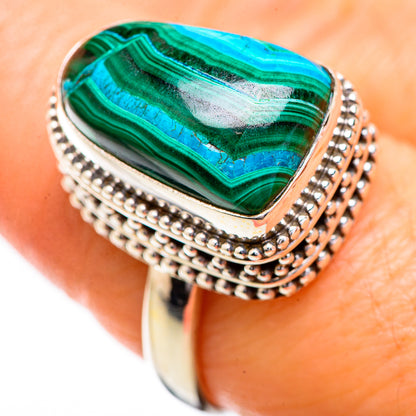 Malachite In Chrysocolla Rings handcrafted by Ana Silver Co - RING129647