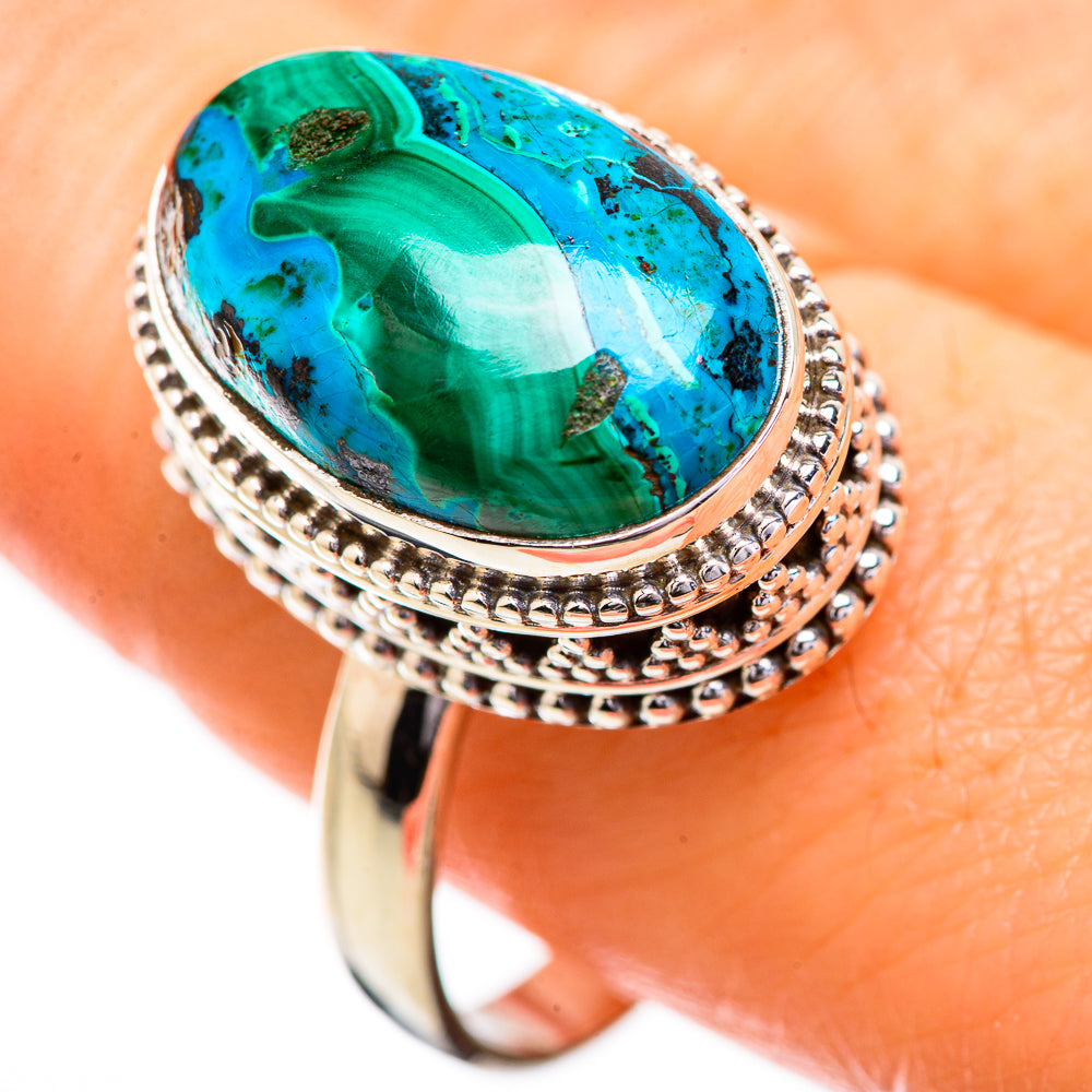 Malachite In Chrysocolla Rings handcrafted by Ana Silver Co - RING129648
