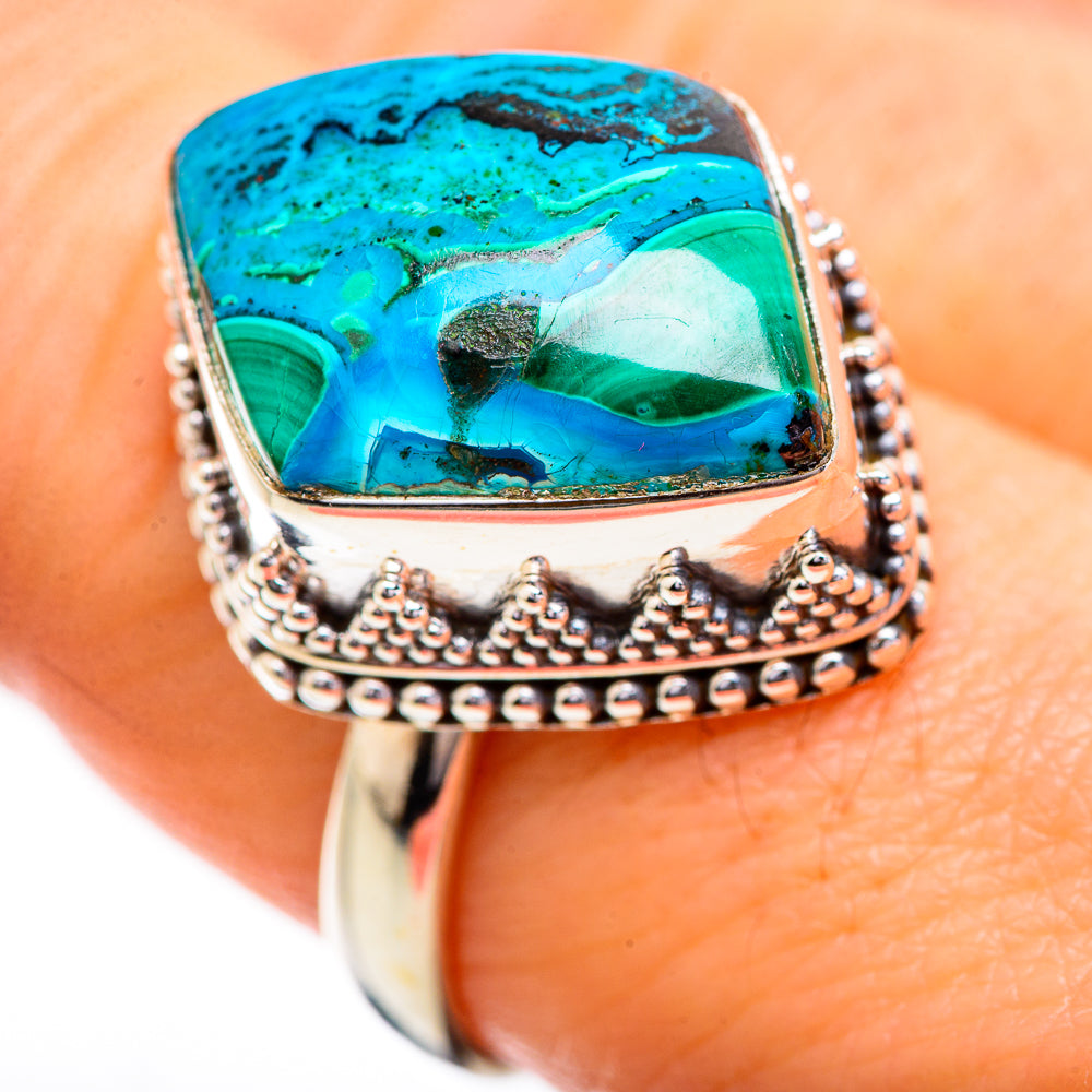 Malachite In Chrysocolla Rings handcrafted by Ana Silver Co - RING129650