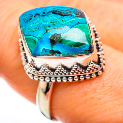 Malachite In Chrysocolla Rings handcrafted by Ana Silver Co - RING129650