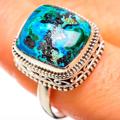 Malachite In Chrysocolla Rings handcrafted by Ana Silver Co - RING129651