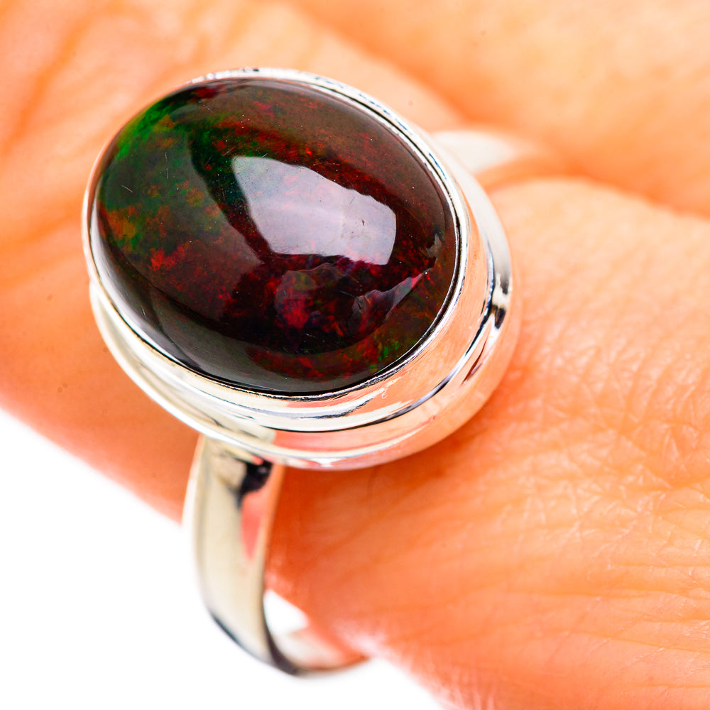 Black Opal Rings handcrafted by Ana Silver Co - RING129654