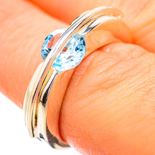 Blue Topaz Rings handcrafted by Ana Silver Co - RING129656