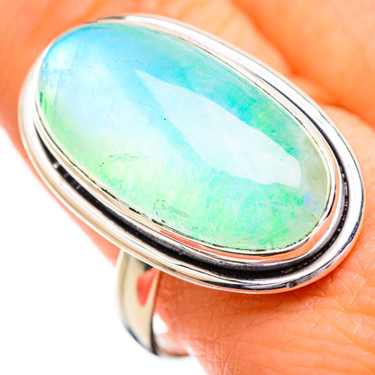 Green Moonstone Rings handcrafted by Ana Silver Co - RING129660