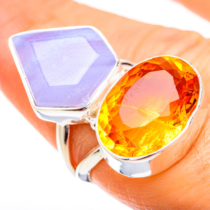 Blue Lace Agate Rings handcrafted by Ana Silver Co - RING129666