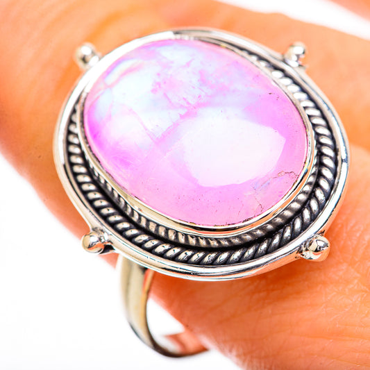 Pink Moonstone Rings handcrafted by Ana Silver Co - RING129668