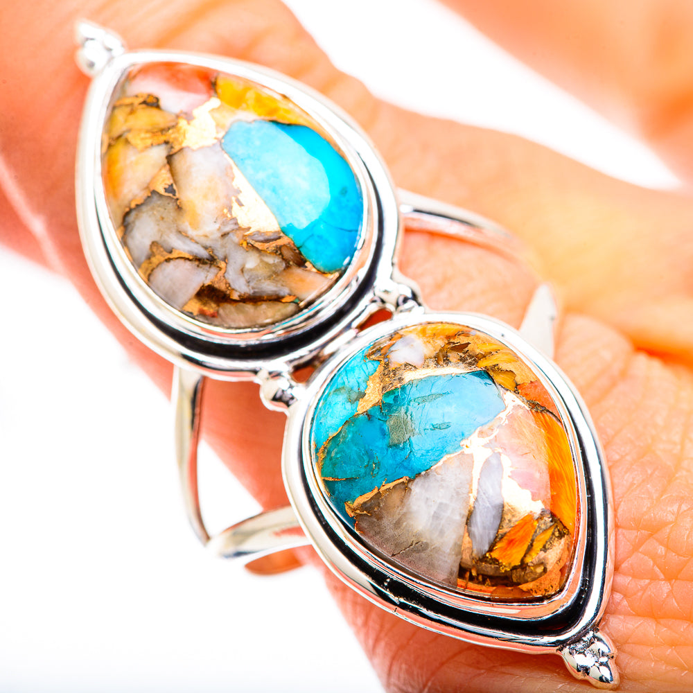 Spiny Oyster Turquoise Rings handcrafted by Ana Silver Co - RING129677
