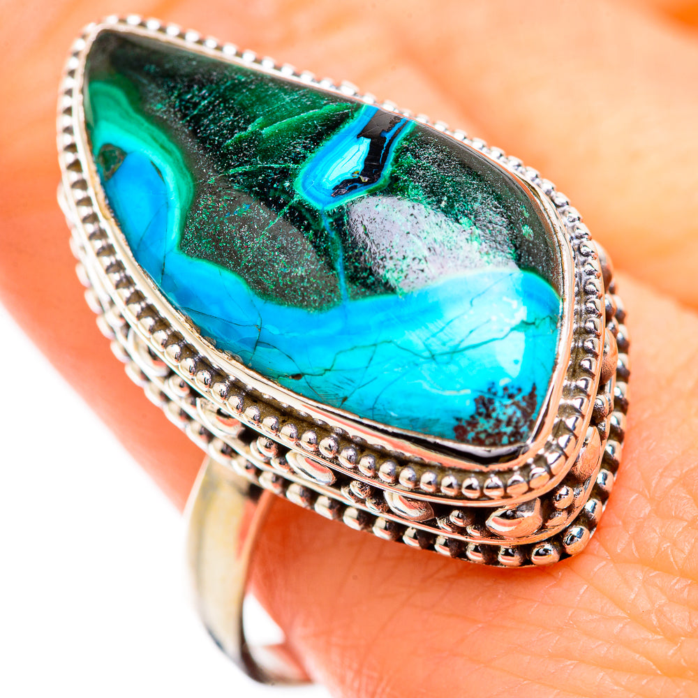 Malachite In Chrysocolla Rings handcrafted by Ana Silver Co - RING129678