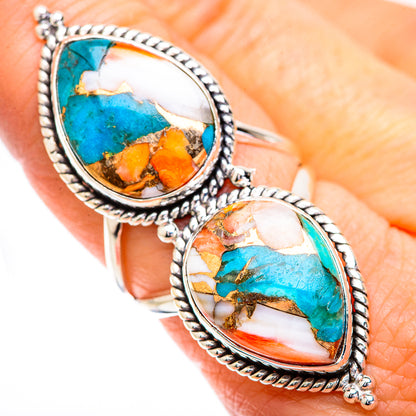 Spiny Oyster Turquoise Rings handcrafted by Ana Silver Co - RING129680