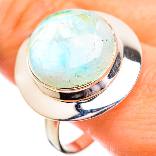 Green Moonstone Rings handcrafted by Ana Silver Co - RING129686