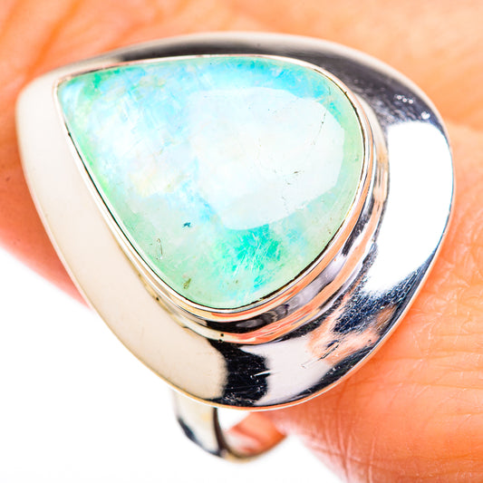 Green Moonstone Rings handcrafted by Ana Silver Co - RING129687